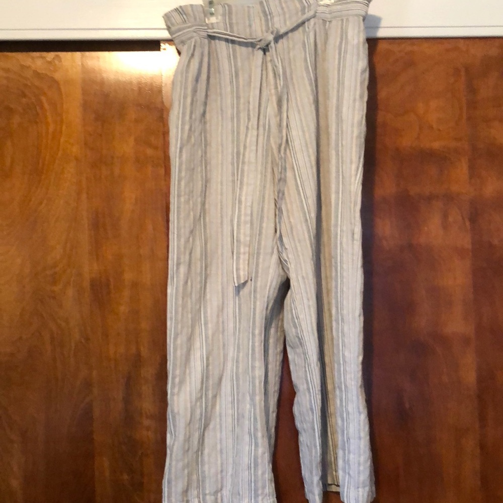 Paper bag stripped pants